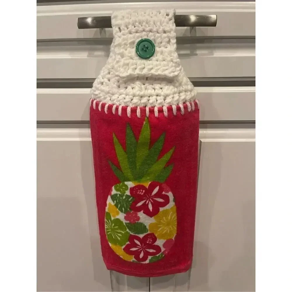 Crochet Top Kitchen Towel- Big Pineapple
